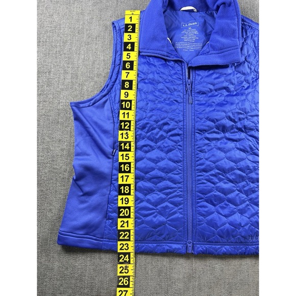 LL Bean Quilted Vest Women's XL Blue Preppy Logo Lightweight Full Zip Outdoor - Picture 5 of 11